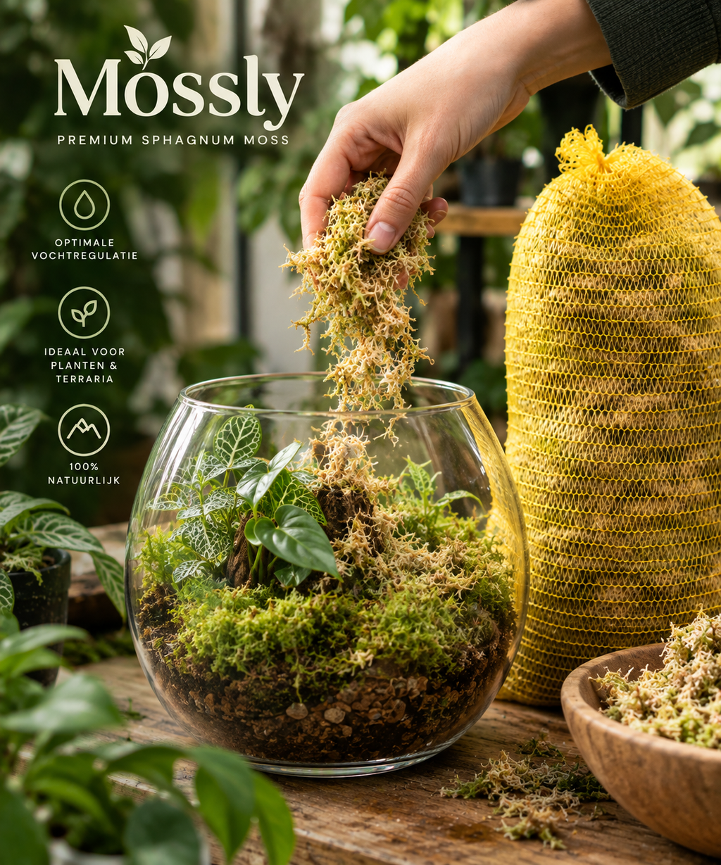 Premium Sphagnum Mos in Netzak – Veenmos voor Planten & Terrarium | Mossly