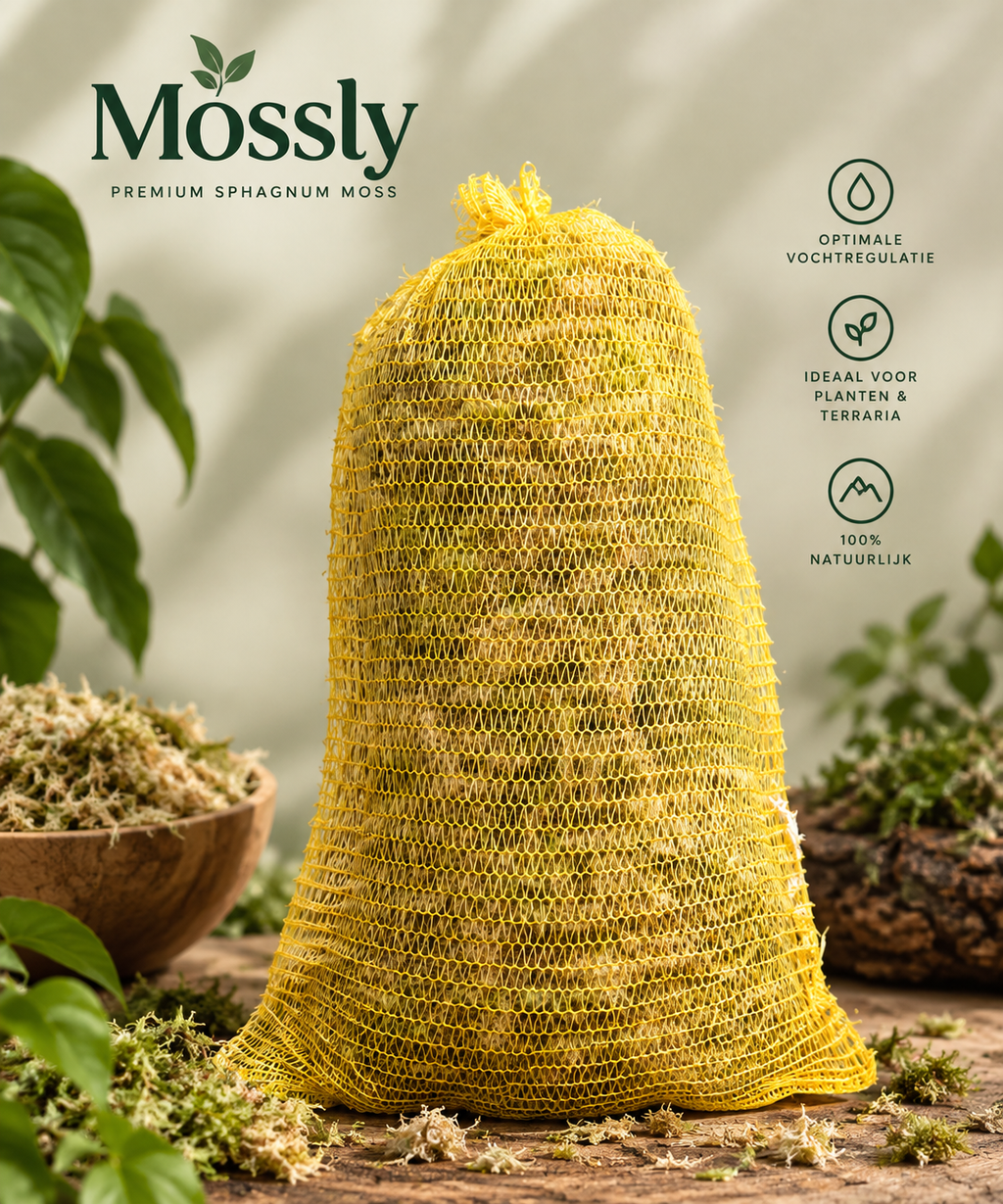 Premium Sphagnum Mos in Netzak – Veenmos voor Planten & Terrarium | Mossly